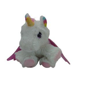 Barbie Pets Unicorn Plush Pink Wings Rainbow Ears Purple Eyes 7" Stuffed Animal